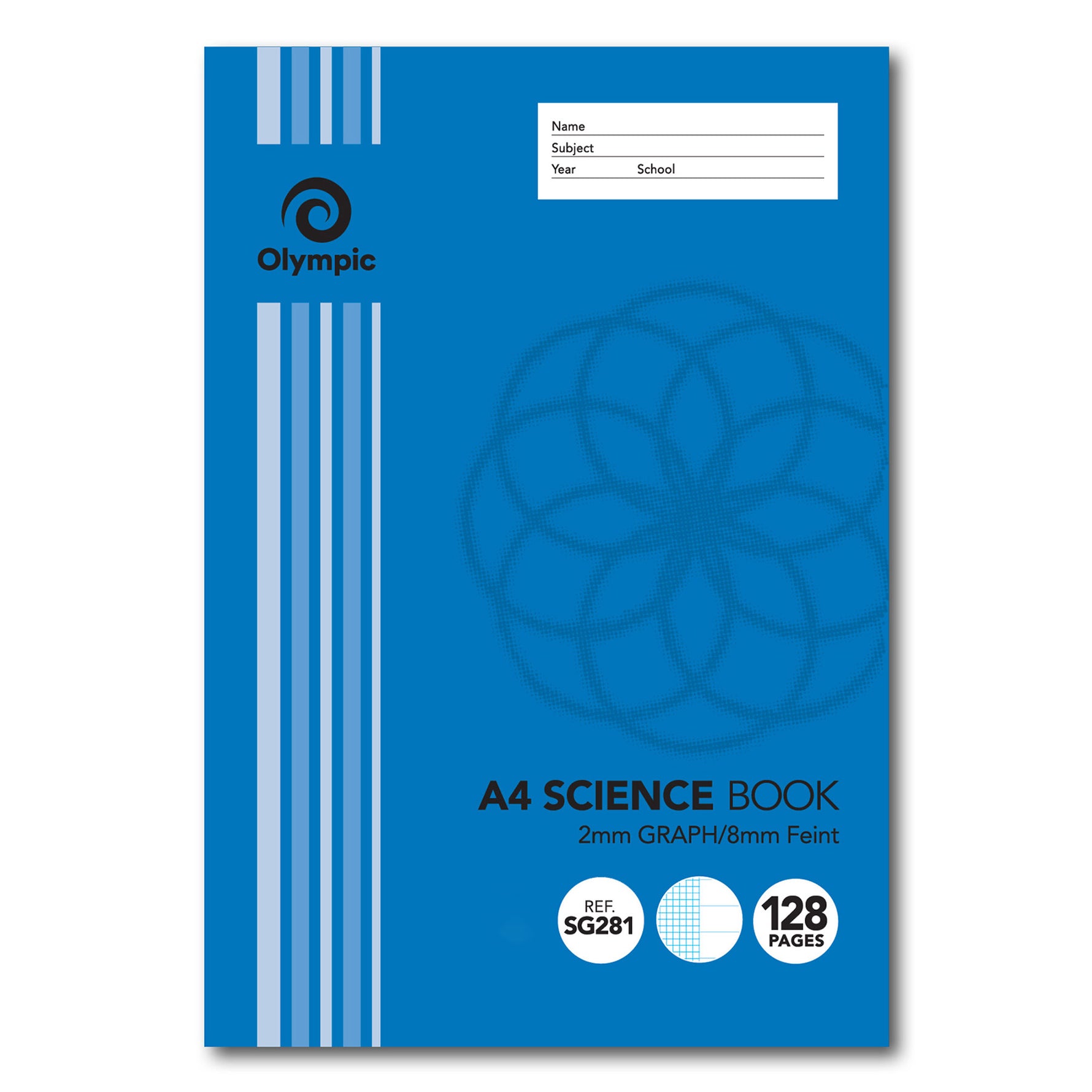 Olympic Science Book A4 2mm GRAPH/8mm Feint 128-page (Pack 10)