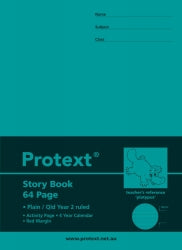 Protext Exercise Book Story Qld Ruled YR2 + Margin 64-page (Pack 10)