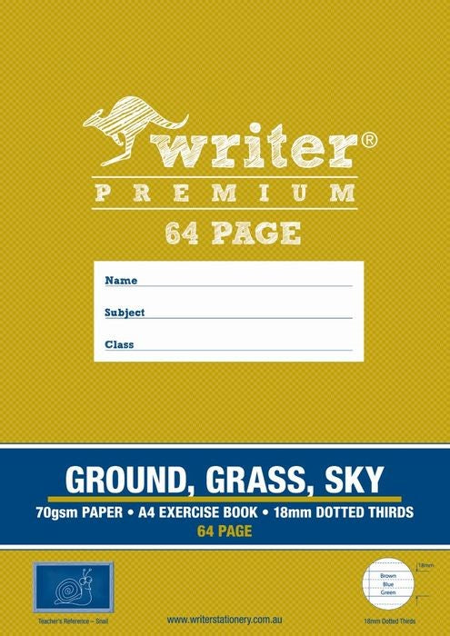 Writer Exercise Book Wonder A4 64pg 18mm Dotted Ground Grass Sky (Each)
