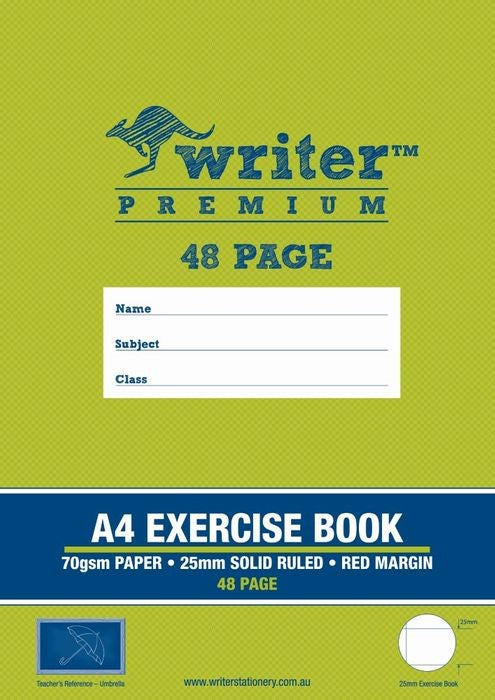 Writer Exercise Book Premium A4 25mm Ruled + Margin Umbrella 48-page (Pack 20)