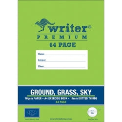 Writer Exercise Book Premium A4 64-page 14mm Dotted Thirds + Margin House (Each)