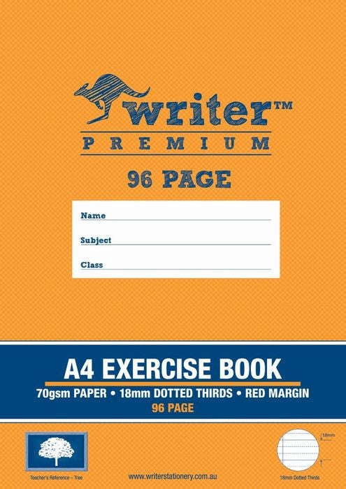 Writer Exercise Book Premium A4 96-page 18mm Dotted Thirds + Margin Tree (Each)