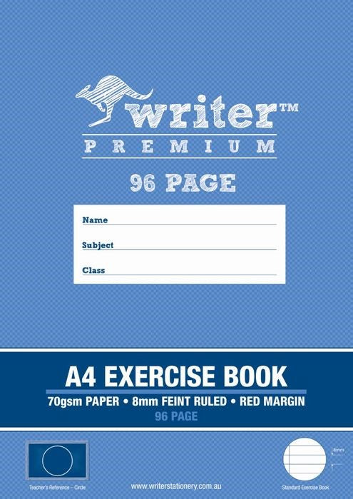 Writer Exercise Book Premium A4 8mm Ruled + Margin Circle 96-page (Each)