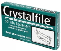 Crystalfile Paper Fastener Two Piece Steel Bx50 (Each)
