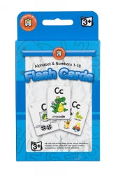 Flash Cards Learning Can Be Fun 87x123mm Alphabet & Numbers 1-10 (Each)