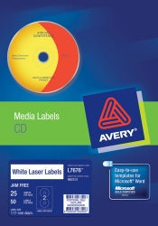 Avery Label Laser L7676 CD/DVD B&w 50'S (Each)