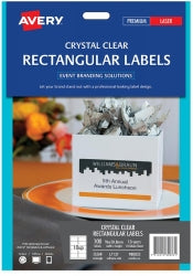 Avery Label Events & Branding L7137 Rectangle Clear 10 Up 96x50.8mm PK10 (Each)