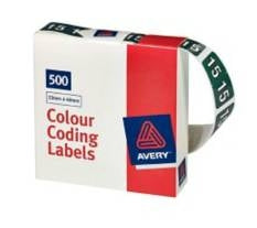 Avery Label Side Tab 25x38mm Year Code 15 PK500 (Pack 500)