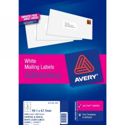 Avery Label Laser L7165 Parcel 8UP 99.1x67.7mm PK250 (Each)