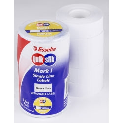 Quikstik Price Gun Label Quik Stik Mark 1 12x22 Plain Rem 1500LPR PK5 (Each)