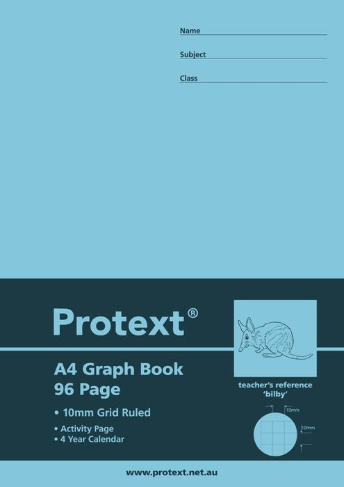 Protext Graph Book PP A4 10mm 96-page Bilby (Each)