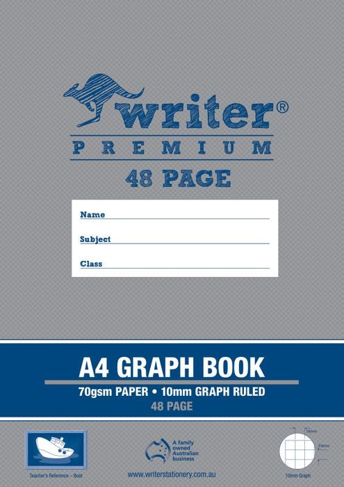 Writer Graph Book Premium A4 48-page 10mm Boat (Each)