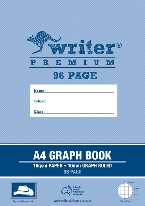 Writer Graph Book Premium A4 96-page 10mm Hat (Each)