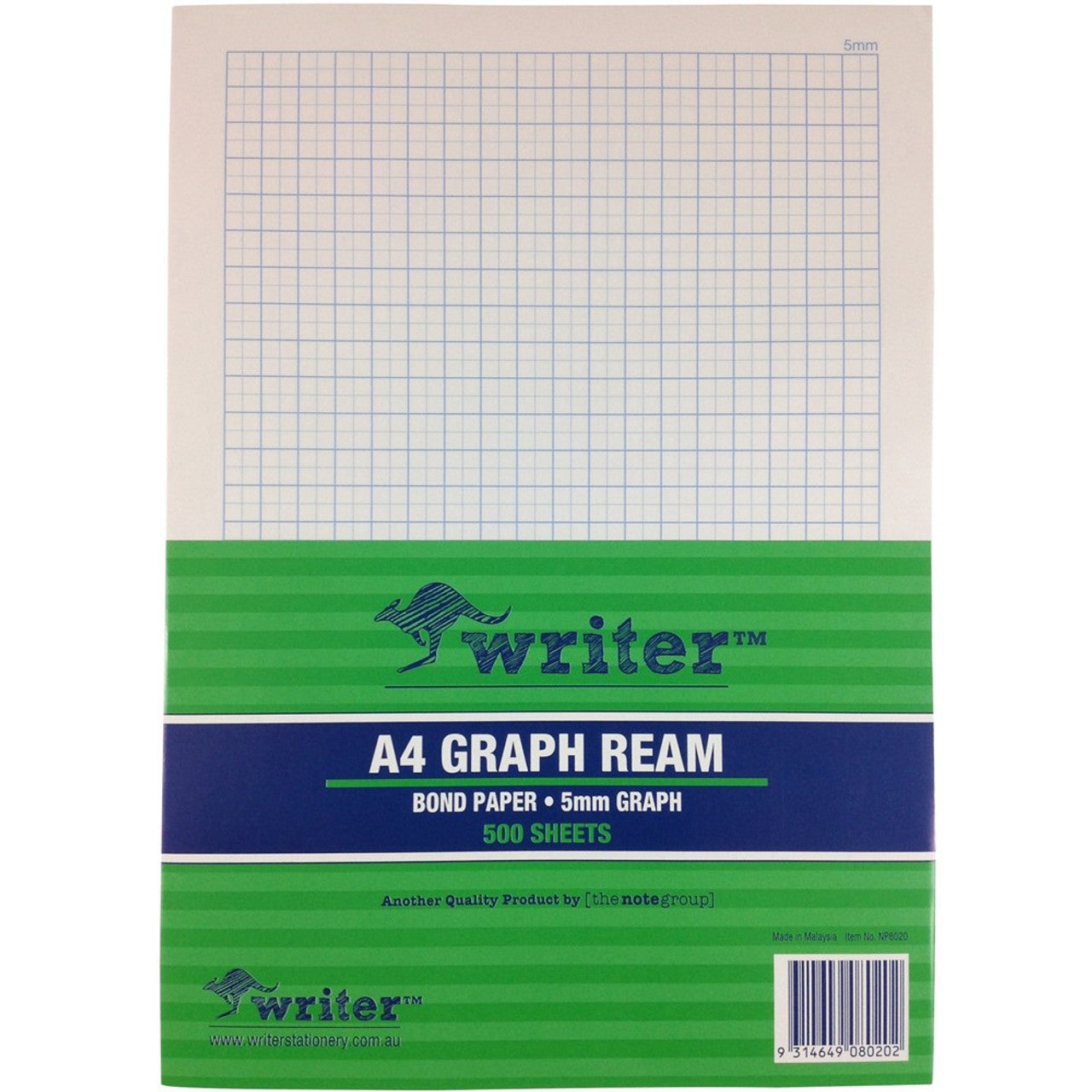 Writer Graph Paper A4 5mm Portrait PK500 (REAM)