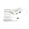 StarTech.com Travel A/V Adapter: 3-in-1 Mini DisplayPort to VGA DVI or HDMI Converter - White
