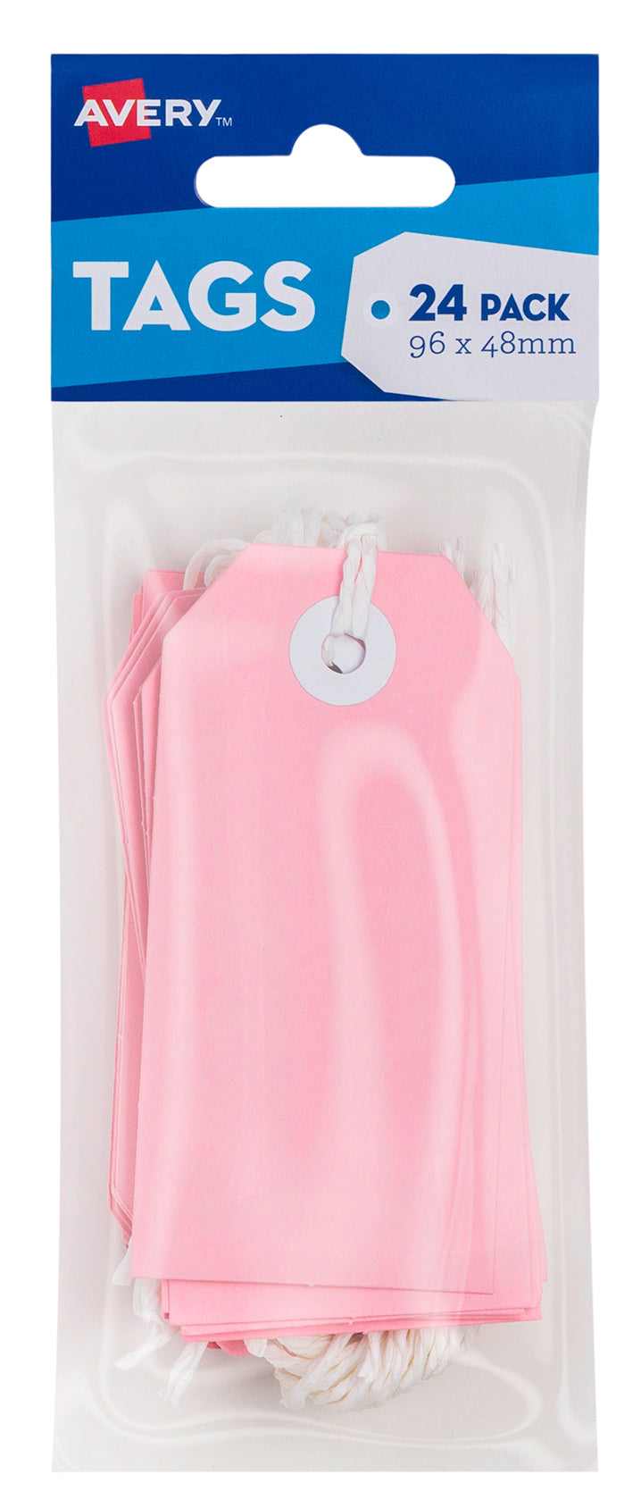 Avery Craft Tag 96x48mm With String Pink PK24 (Each)