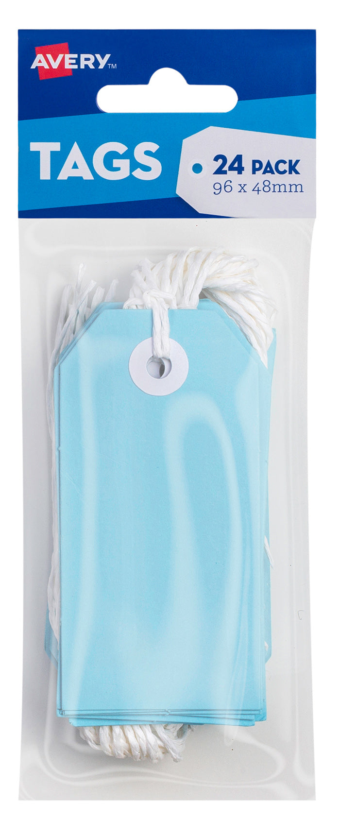 Avery Craft Tag 96x48mm With String Blue PK24 (Each)