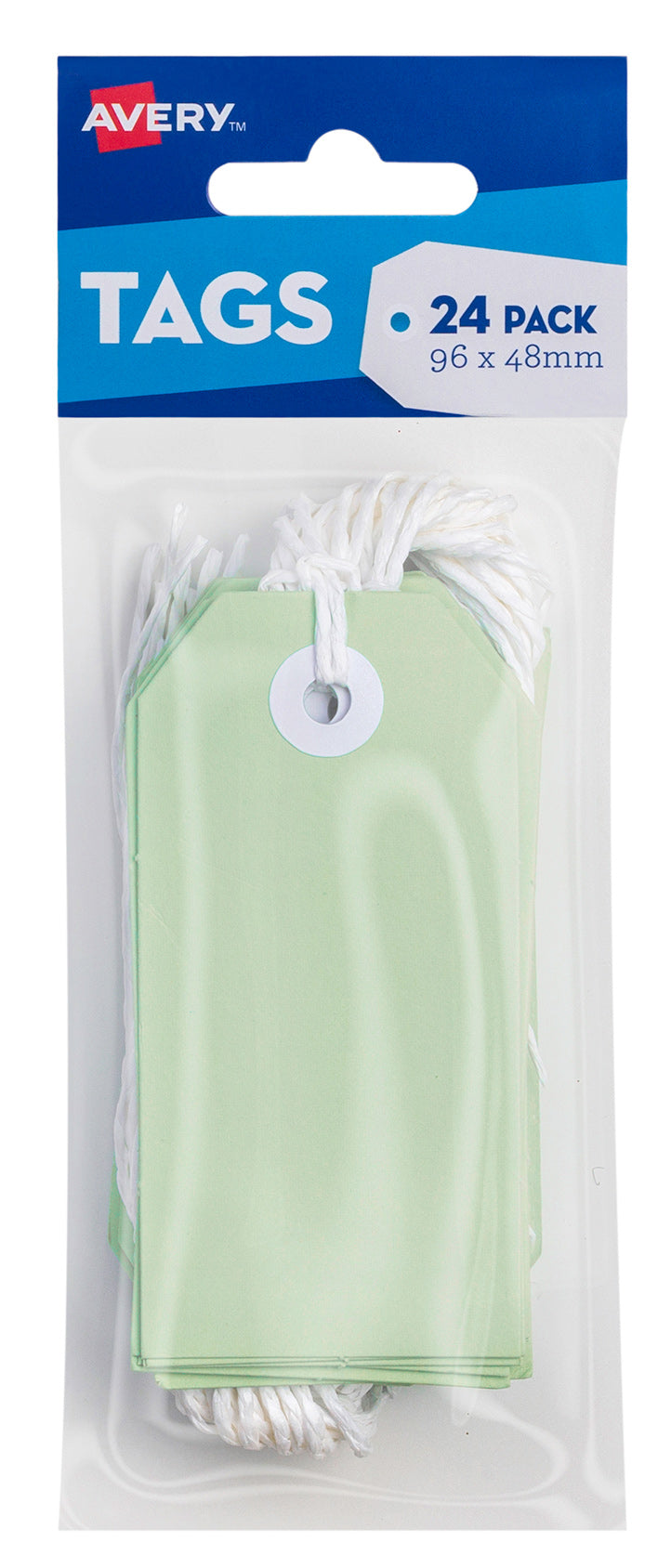 Avery Craft Tag 96x48mm With String Green PK24 (Each)