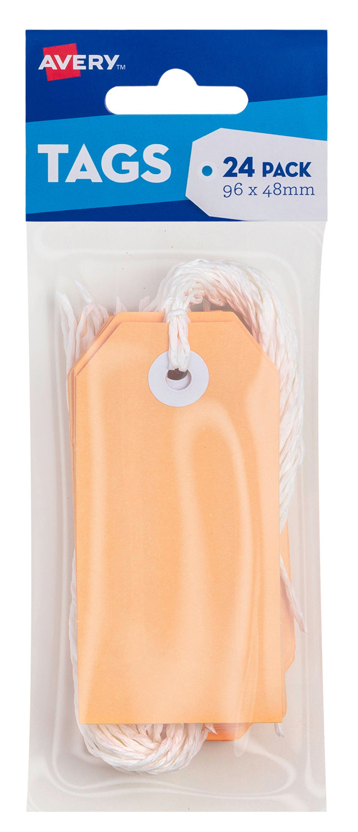 Avery Craft Tag 96x48mm With String Peach PK24 (Each)