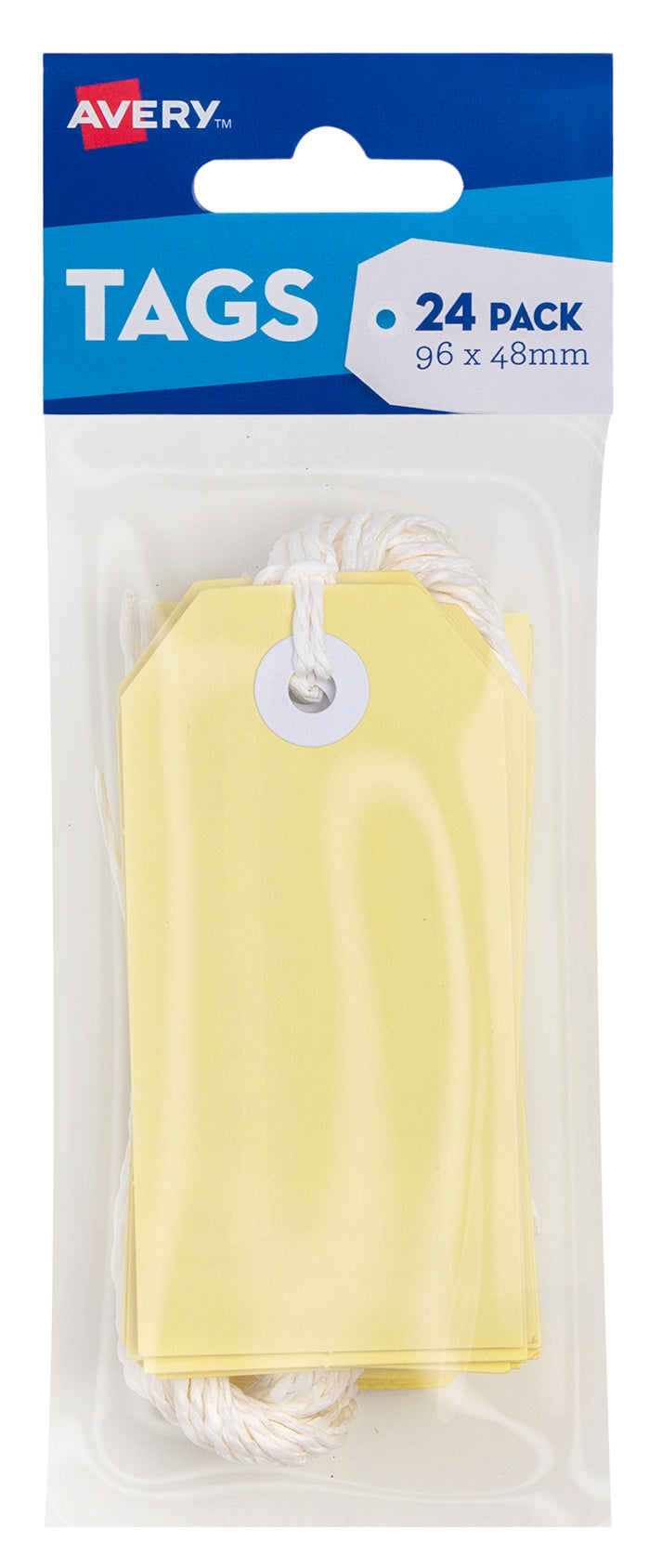 Avery Craft Tag 96x48mm With String Yellow PK24 (Each)