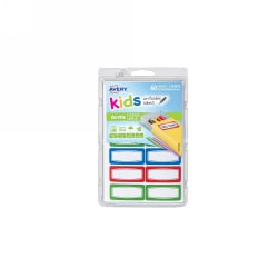 Avery Labels Writable 44x19mm PK60 Kids Id Blue/Green/Red (Each)