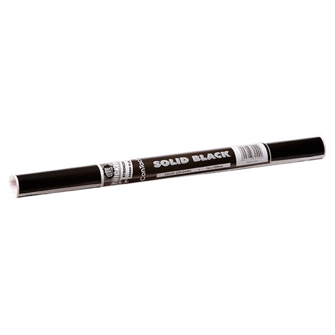 Book Covering Contact S/ADHESIVE 1Mx450mm Micron Solid Black (Box 20)