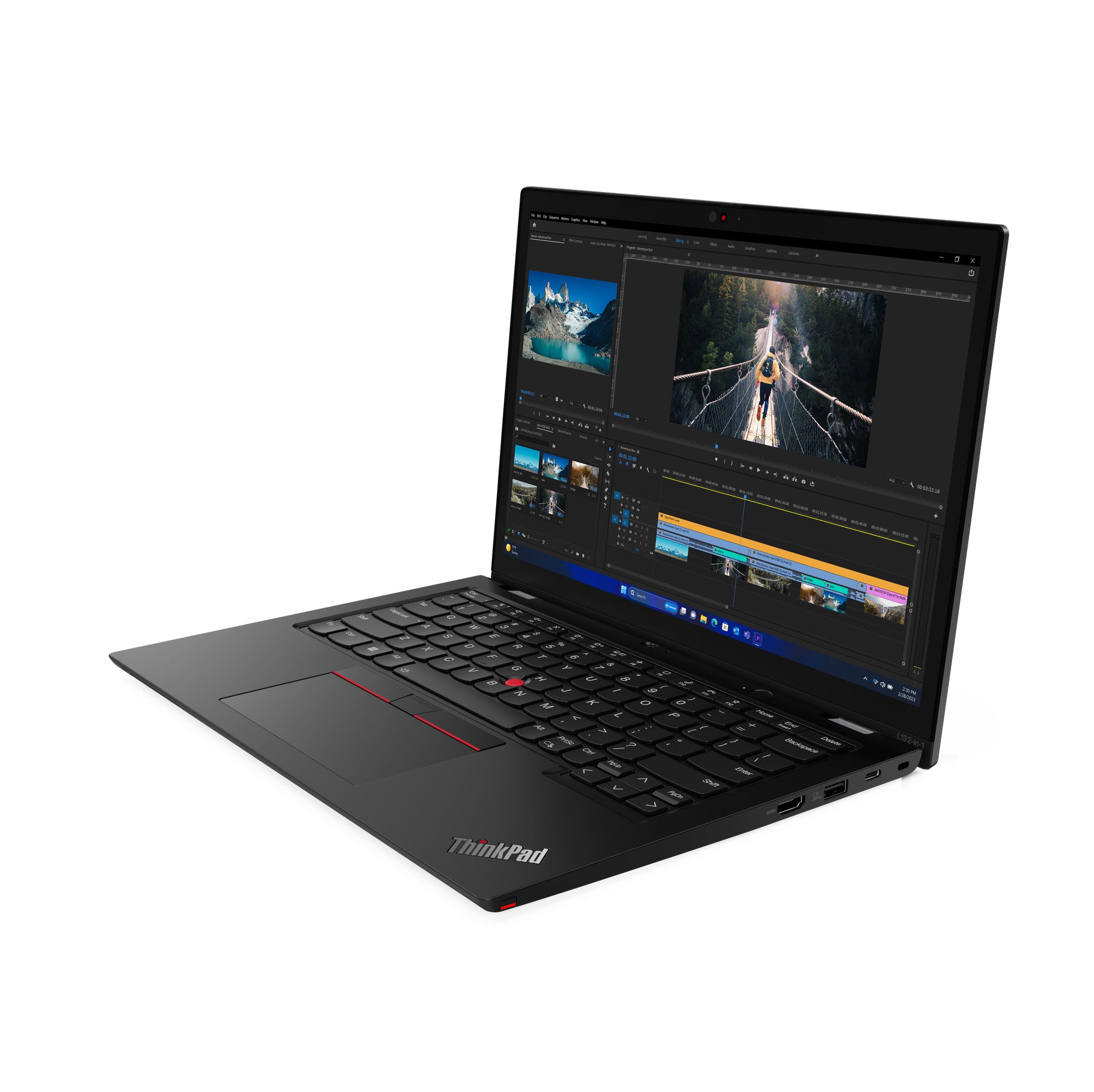 Lenovo ThinkPad L13 2-in-1 Gen 5 (Intel) Intel Core Ultra 5 125U Hybrid (2-in-1) 33.8 cm (13.3") Touchscreen WUXGA 32 GB LPDDR5-SDRAM 512 GB SSD Wi-Fi 6E (802.11ax) Windows 11 Pro English Black