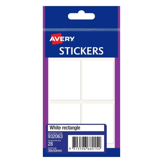 Avery Label F/P 40x50 White 932063 (Pack 10)