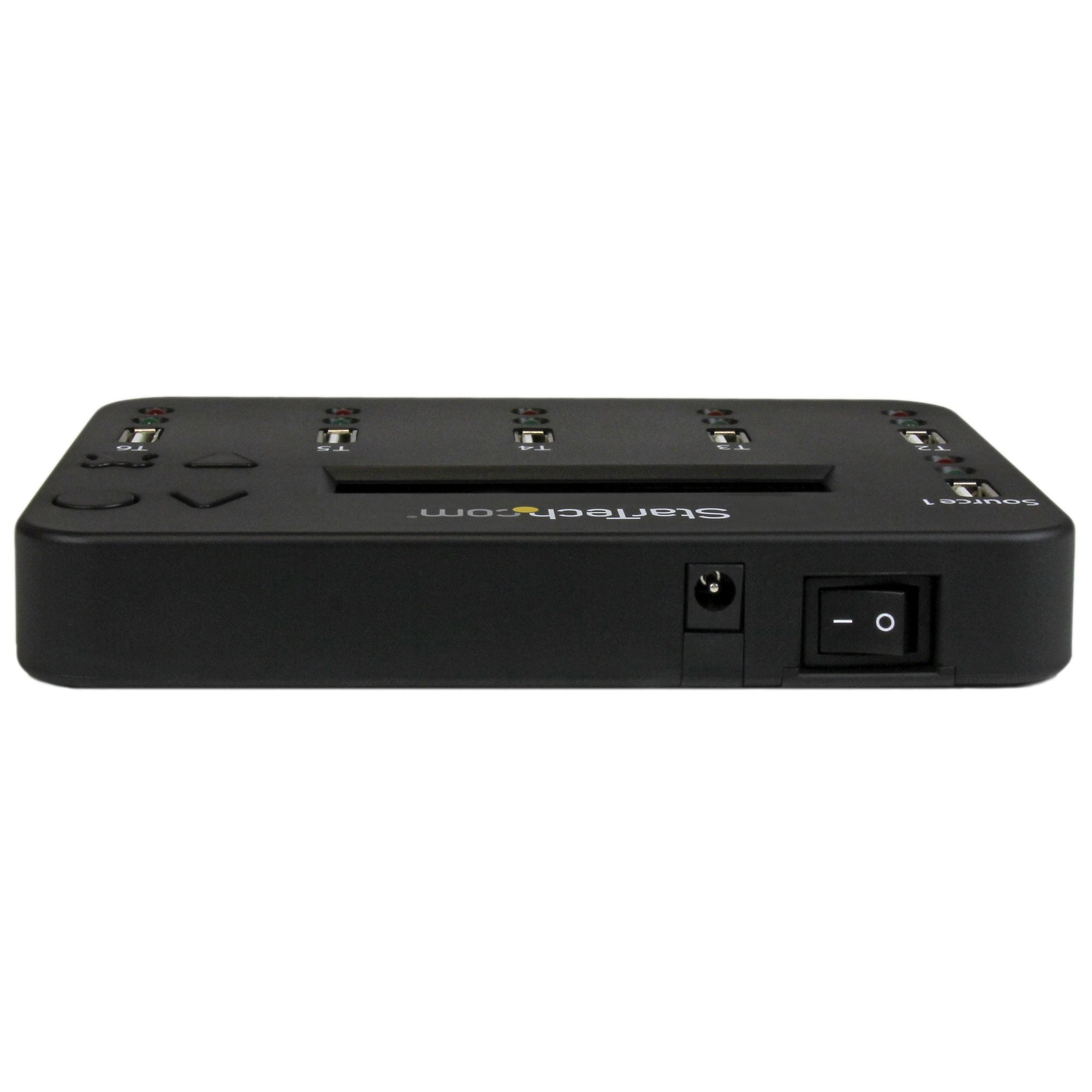 StarTech.com Standalone 1 to 5 USB Thumb Drive Duplicator and Eraser, Multiple USB Flash Drive Copier, System and File and Whole-Drive Copy at1.5 GB/min, Single and 3-Pass Erase, LCD Display - TAA