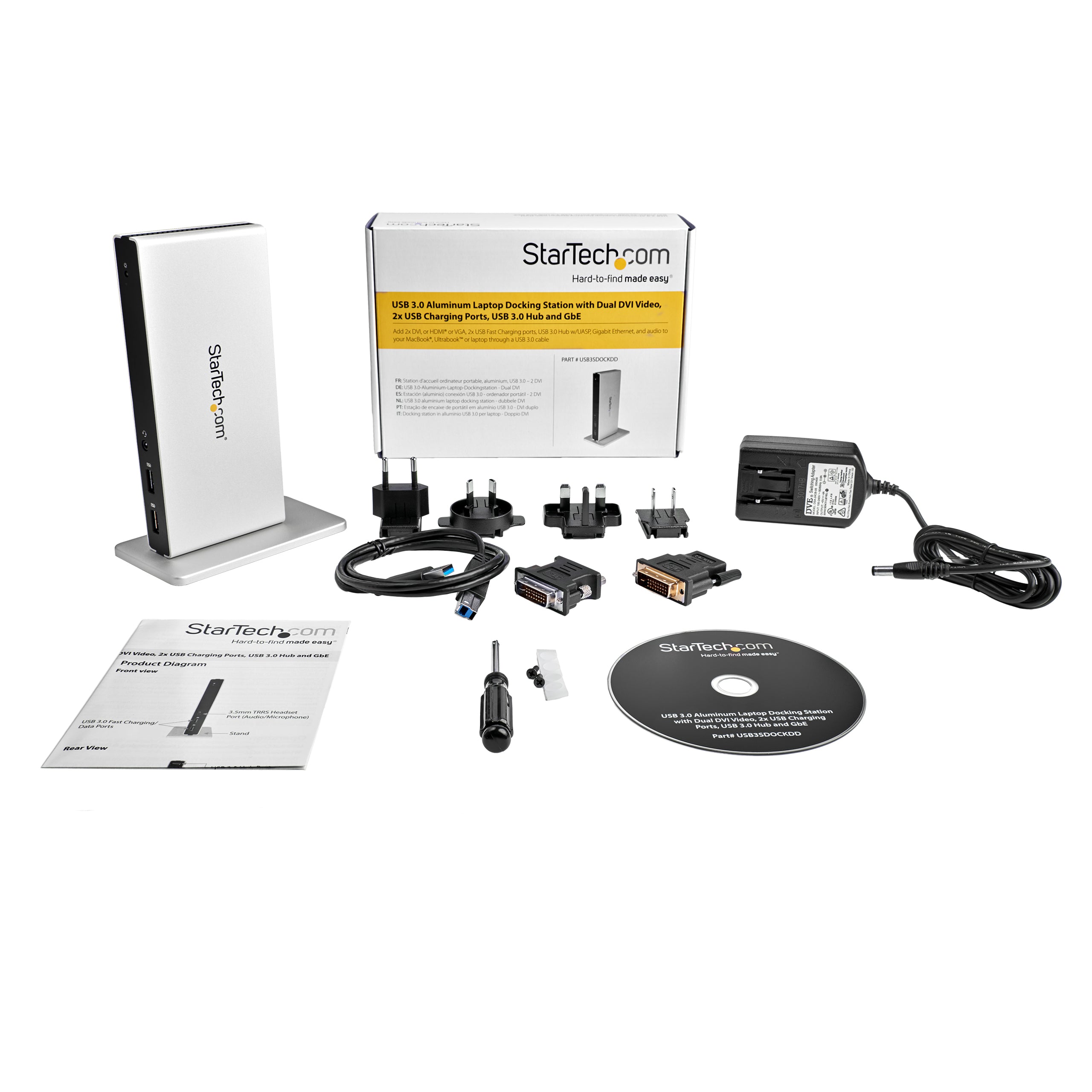 StarTech.com Dual-Monitor USB 3.0 Docking Station with DVI and Vertical Stand