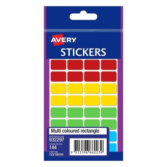 Avery Label F/P 12x18 Multi 932297 (Pack 10)