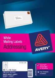 Avery Label Inkjet J8163 Address 14L 99.1x38.1mm 50'S (Each)