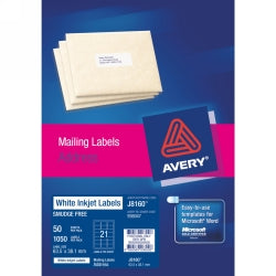 Avery Label Inkjet White 63.5x38.1 J8160 (Each)