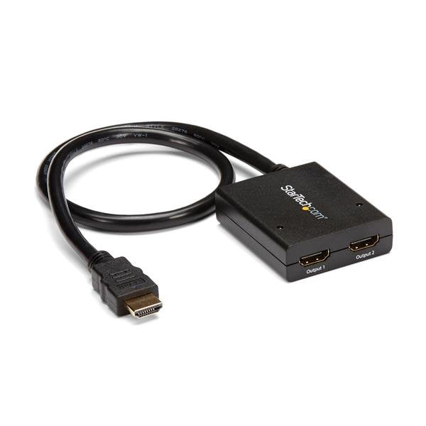 StarTech.com 4K HDMI 2-Port Video Splitter Ã¢â‚¬â€œ 1x2 HDMI Splitter Ã¢â‚¬â€œ Powered by USB or Power Adapter Ã¢â‚¬â€œ 4K 30Hz