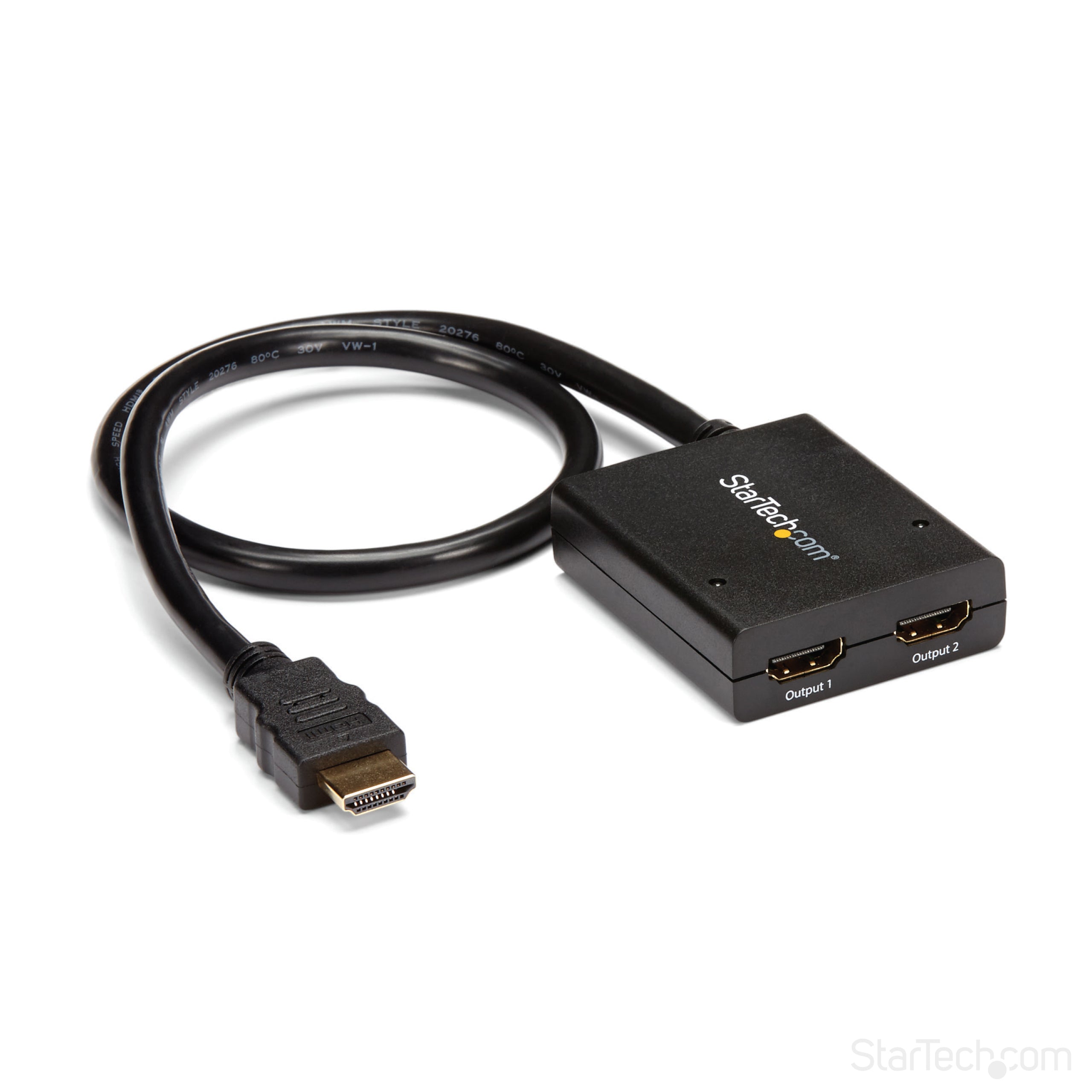StarTech.com 4K HDMI 2-Port Video Splitter Ã¢â‚¬â€œ 1x2 HDMI Splitter Ã¢â‚¬â€œ Powered by USB or Power Adapter Ã¢â‚¬â€œ 4K 30Hz
