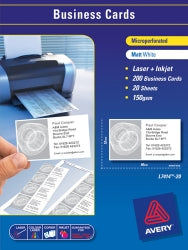 Avery Business Cards A4 Laser L7415 White 10UP 959026 PK100 (Each)