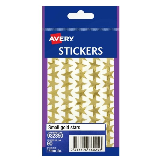 Avery Label F/P Stars Gold Sml 932350 (Pack 10)