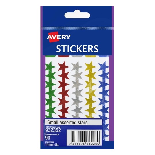 Avery Label F/P Stars Multi Small 932352 (Pack 10)