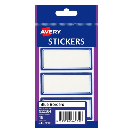 Avery Label F/P 34x75 Border Blue 932384 (Pack 10)