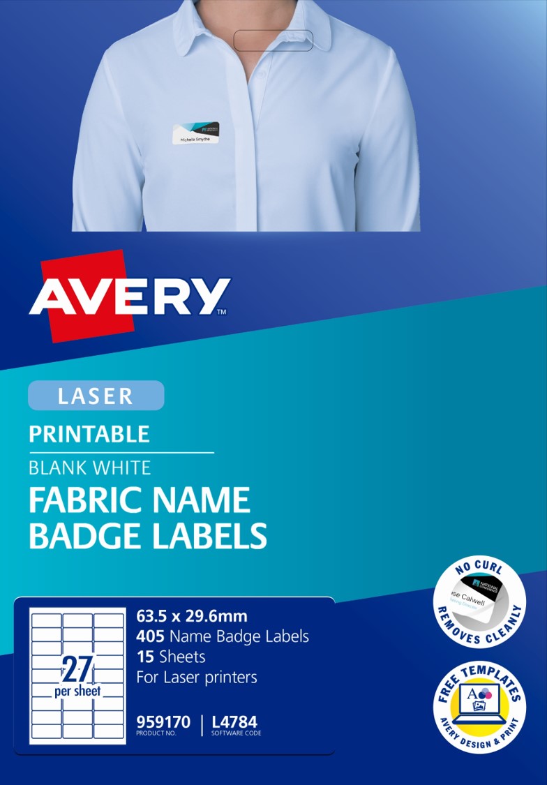 Avery Label Laser L4784 Name Acetate Silk 27UP PK15