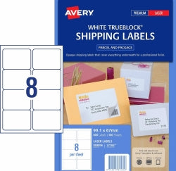 Avery Label L7165 99.1x67.7mm Shipping 8UP White PK100 (Each)