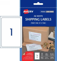 Avery Label L7175 105x148mm Shipping 1UP White PK25 (Each)