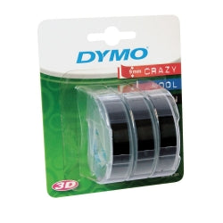 Dymo Label Tape Embossing 9mmx3M Black PK3 (Each)