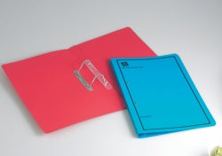 Avery Spring Transfer File Foolscap Blue Printed Blk (Box 25)