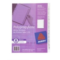 Avery Divider A4 1-31 Index P/P L7411-31 Wht (Each)