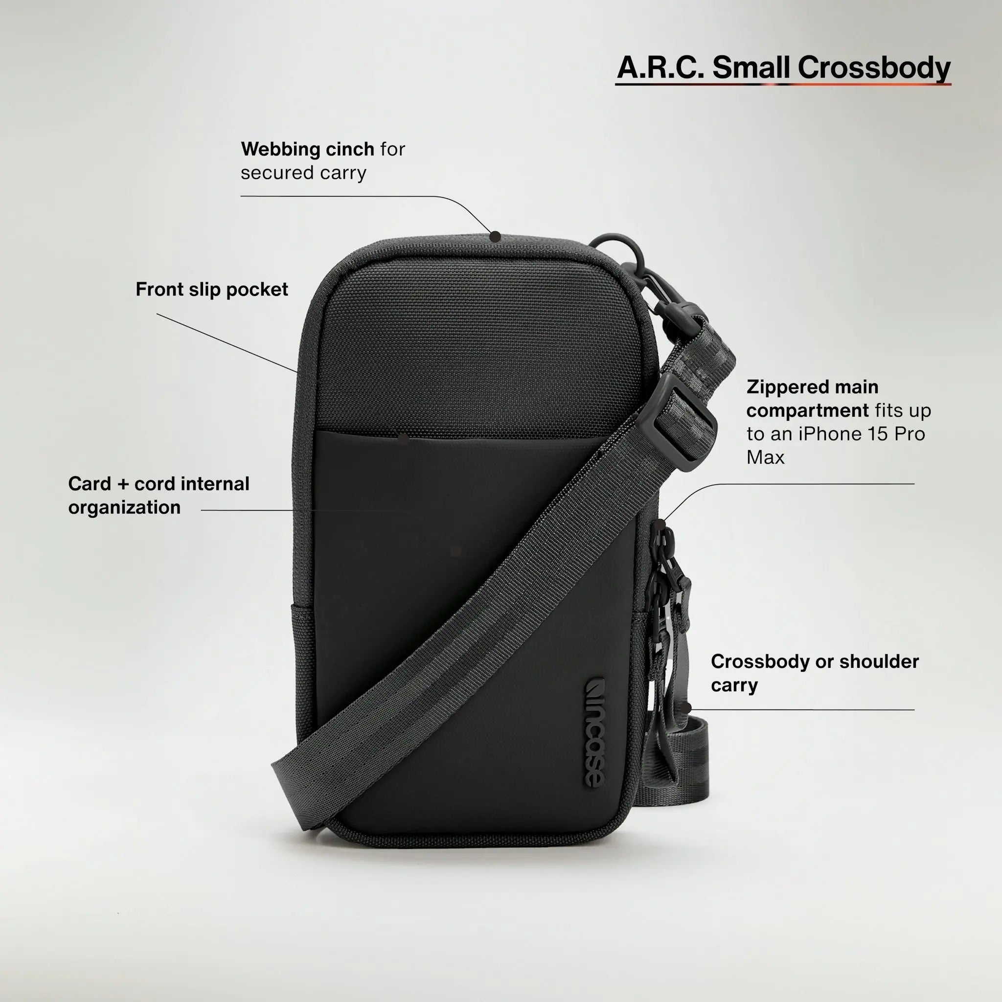 Incase INCO400721-BLK handbag/shoulder bag Recycled polyester Black Boy Cross body bag