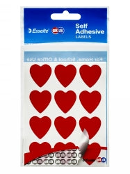 Quikstik Label Quik Stik F/P Heart Red (Pack 10)