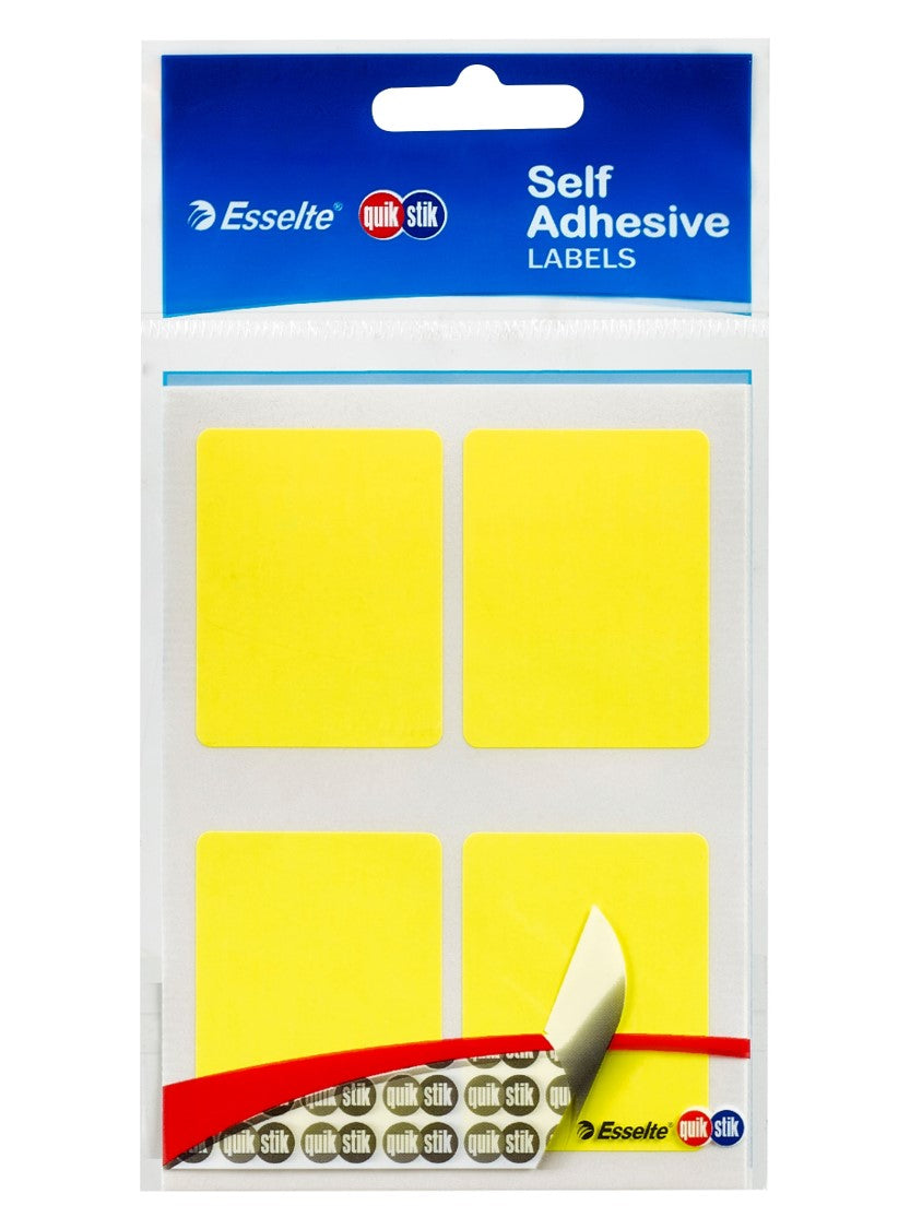 Quikstik Label Quik Stik F/P 35x45 Fluoro Yellow (Pack 10)