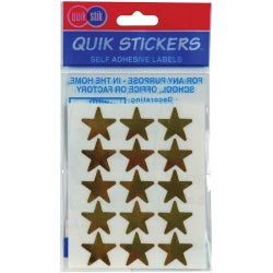 Quikstik Label Quik Stik F/P Stars Gold Lge (Pack 10)
