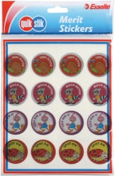 Quikstik Label Quik Stik F/P Merit Stickers Gloss Recognition 30mm (Pack 10)